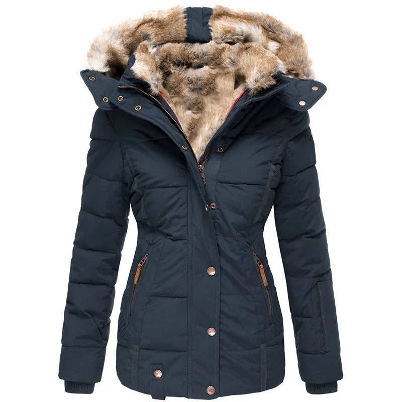 Belén - Manteau d'hiver chaud doublé de fourrure