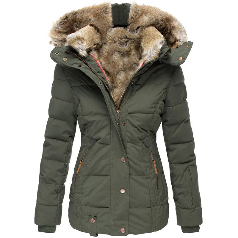 Belén - Manteau d'hiver chaud doublé de fourrure