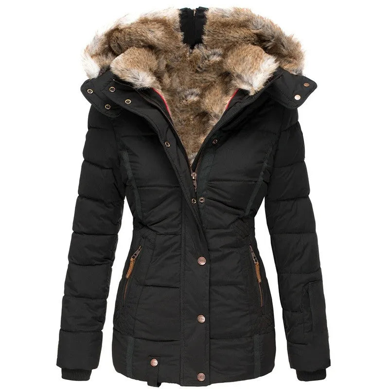 Belén - Manteau d'hiver chaud doublé de fourrure