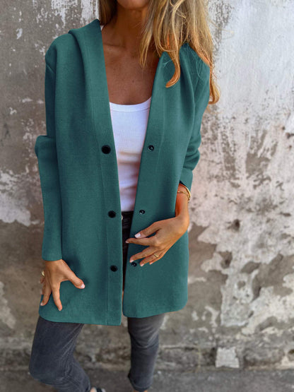 Adriana - Cardigan à boutons et capuche